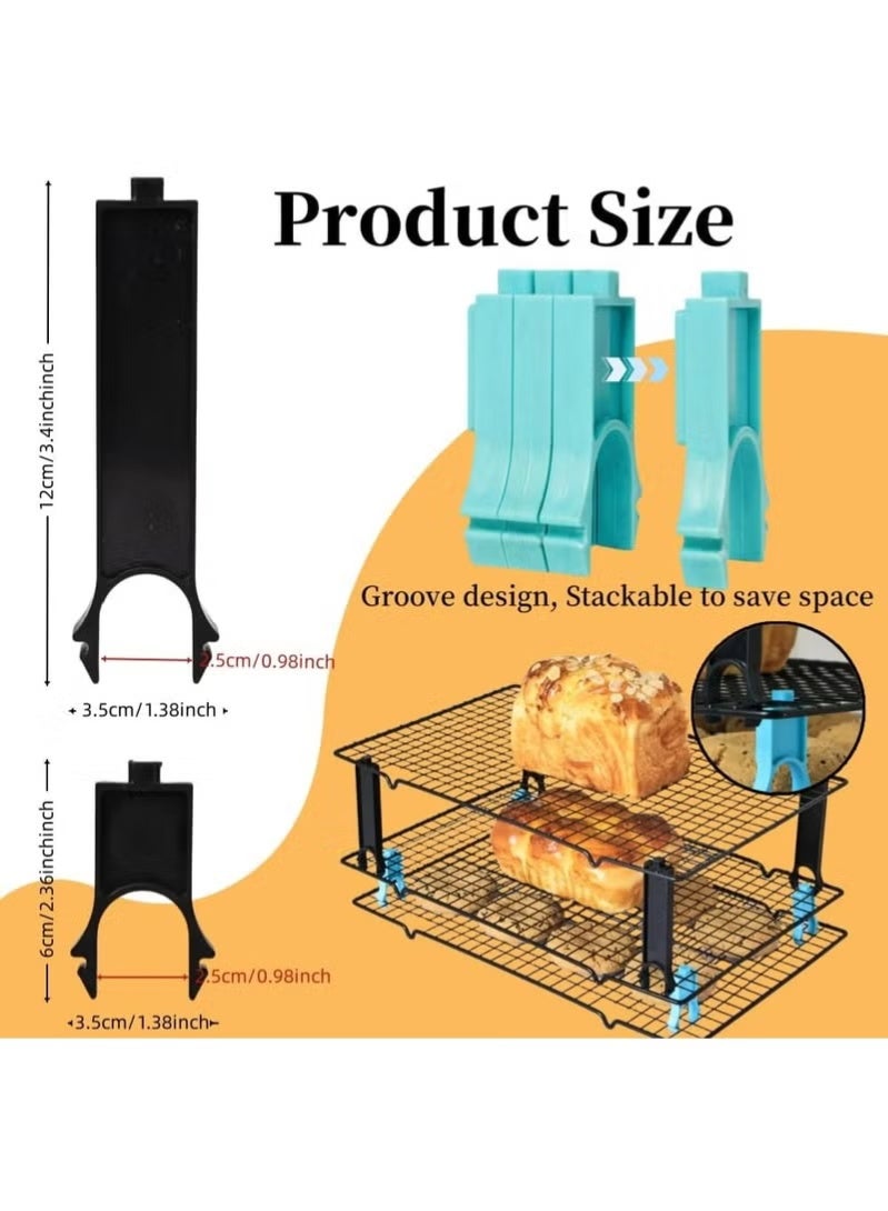 موثوقية التنبؤ 4PCS توفير الحصاد التبريد رف التراكم، التبريد رف المنظم، التراكم مقاطع الكوكيز ورف التبريد القابل للتراكم، الكوكيز الخبز الكعكة التبريد رف الهدايا الخبز (أسود، 4pcs كبيرة) - Image 2